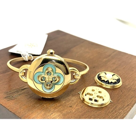 Tory Burch Women's Watch TBW6018SET Mother of Pearl Dial Quartz Bangle Gold - Picture 9 of 15